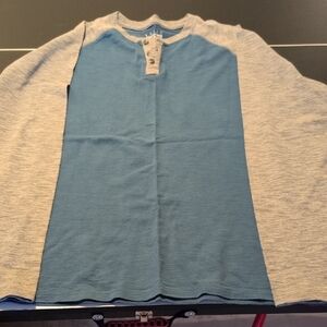 Basic Editions Blue and Gray Top